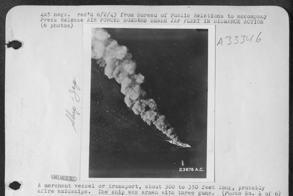 Merchant vessel afire