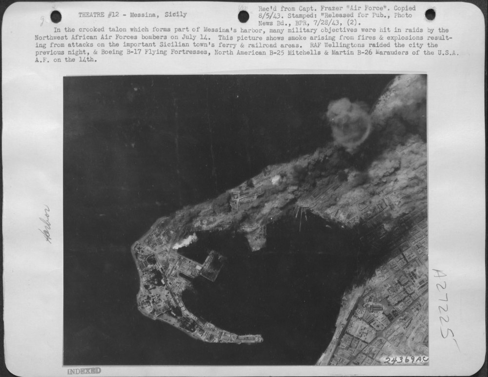 Messina harbor hit by Northwest African Air Forces