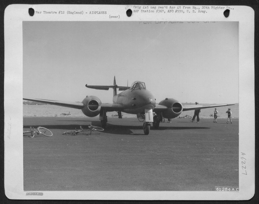 Meteor Mk III at English airfield