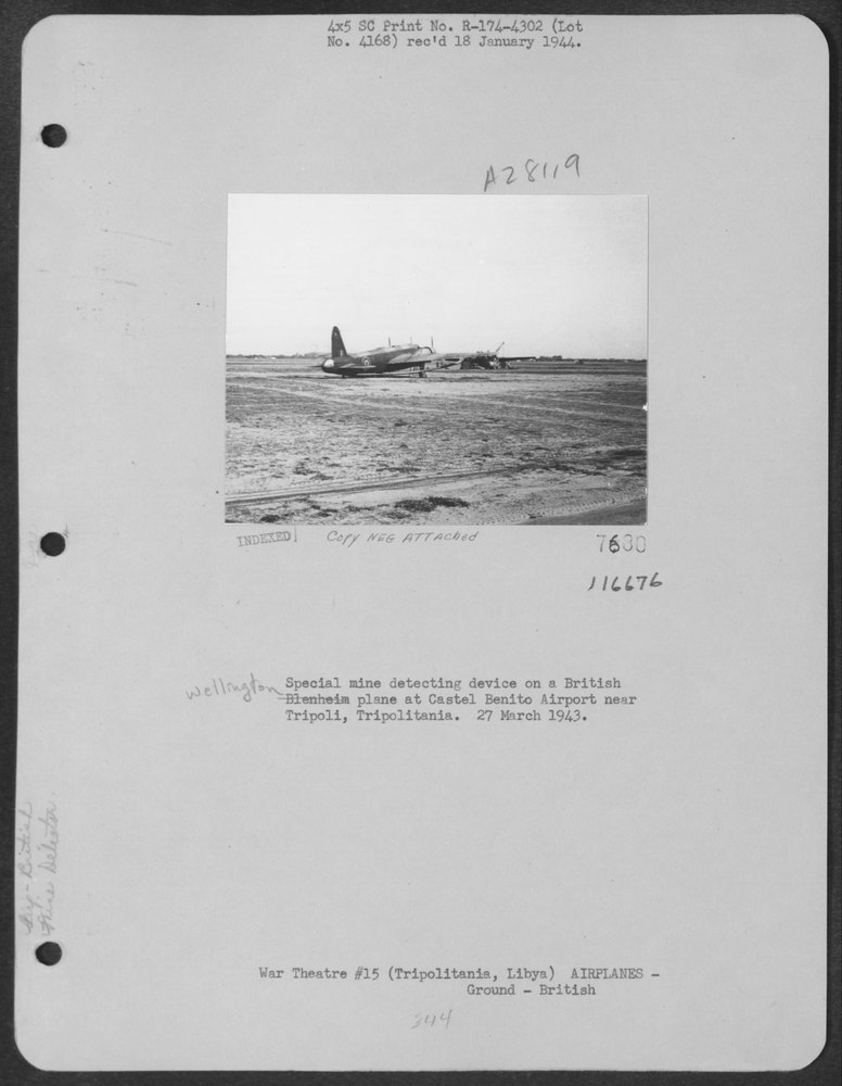 Mine detector on Wellington at Castel Benito