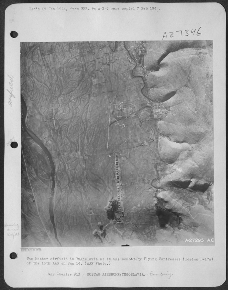 Mostar airfield bombed by B-17s