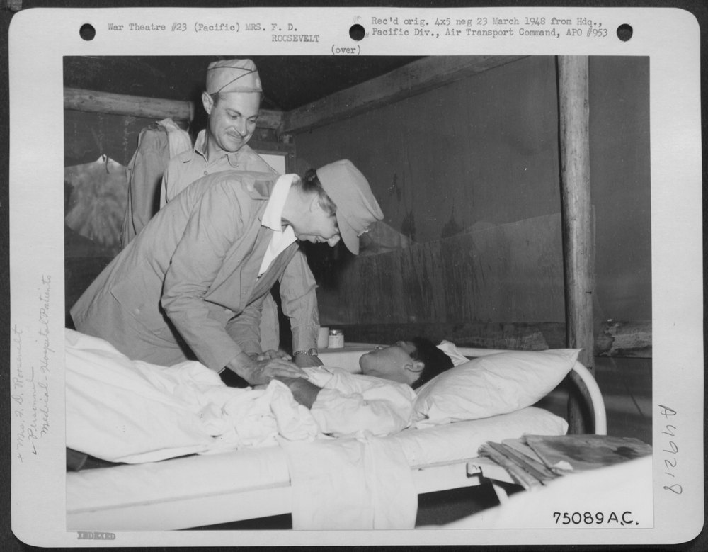 Mrs F D Roosevelt visits Guadalcanal