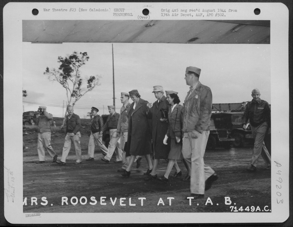 Mrs Franklin D Roosevelt at Tontouta Air Base