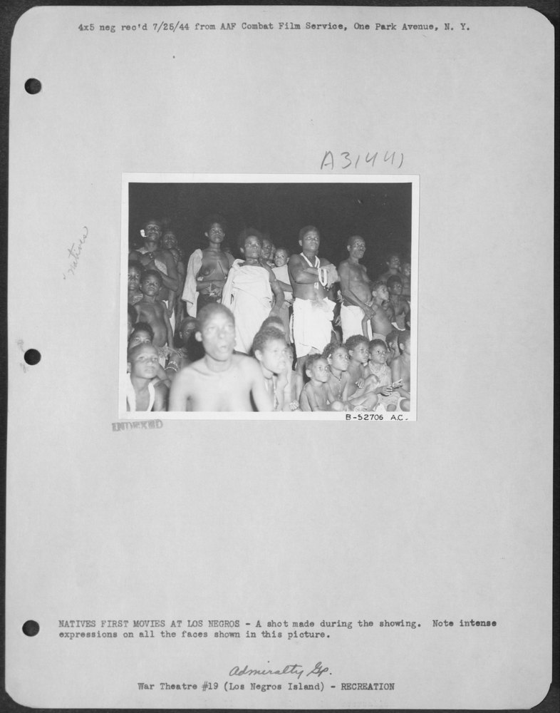 Natives first movies at Los Negros-A shot made during the showing