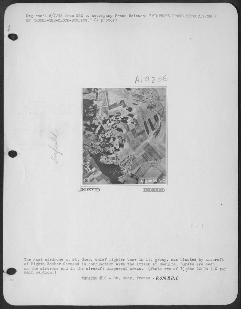 Nazi airdrome at St Omer blasted