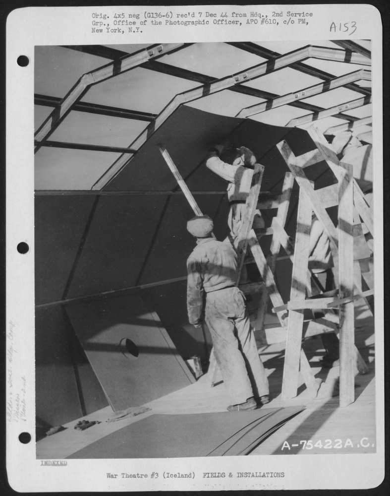 Nissen Hut construction at Patterson Field