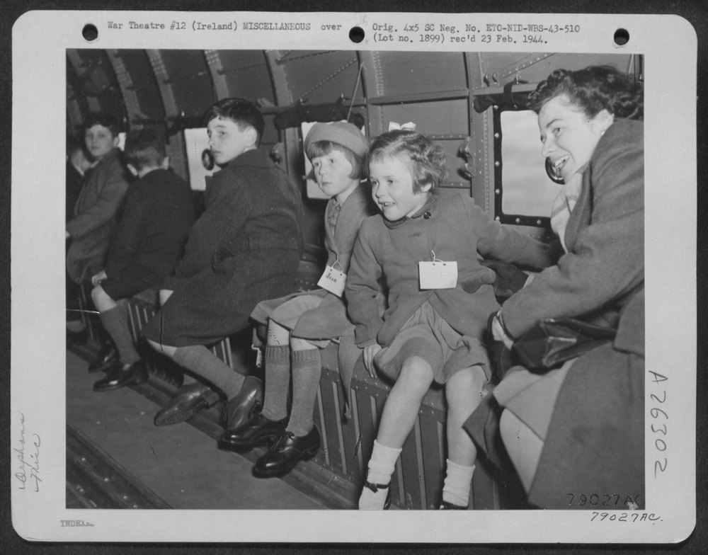 Northern Ireland orphans in transport plane