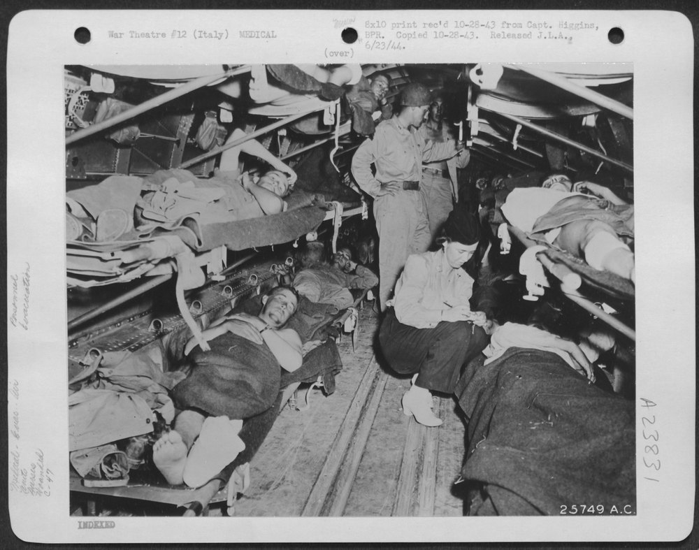 Nurse Katye Swope in Douglas C-47