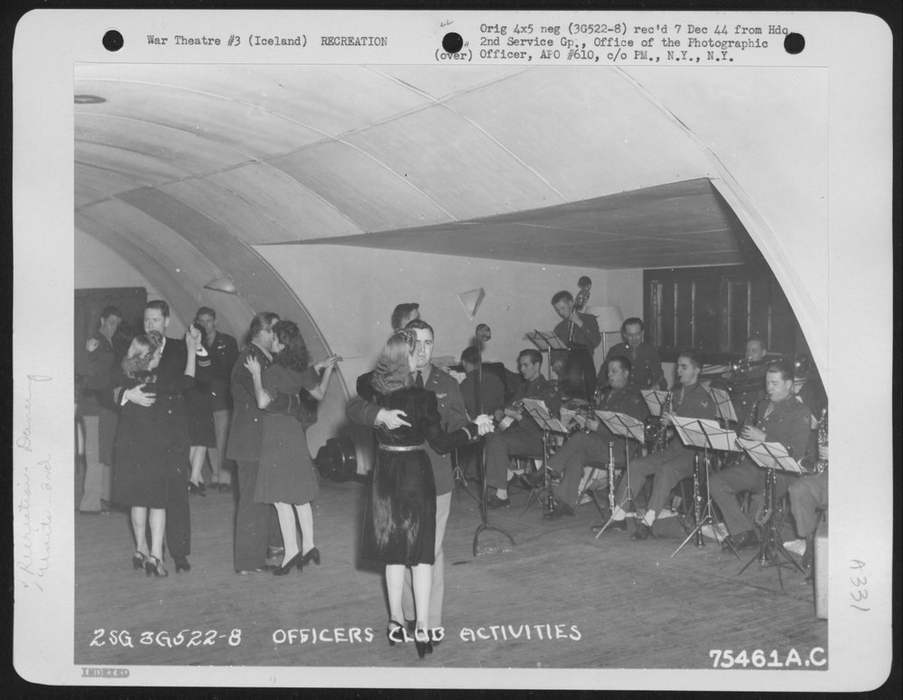 Officers dance at Iceland air base