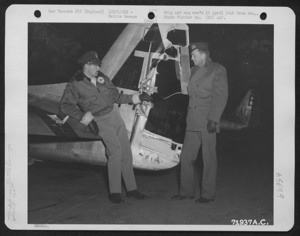 Officers examine plane damage at Honnington
