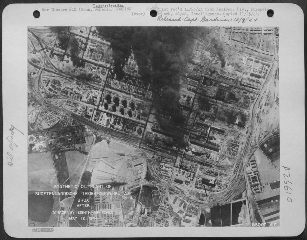 Oil plant at Brux after 8th Air Force attack