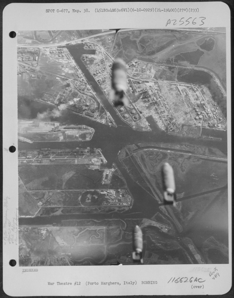 Oil Refinery At Porto Marghera Bombing