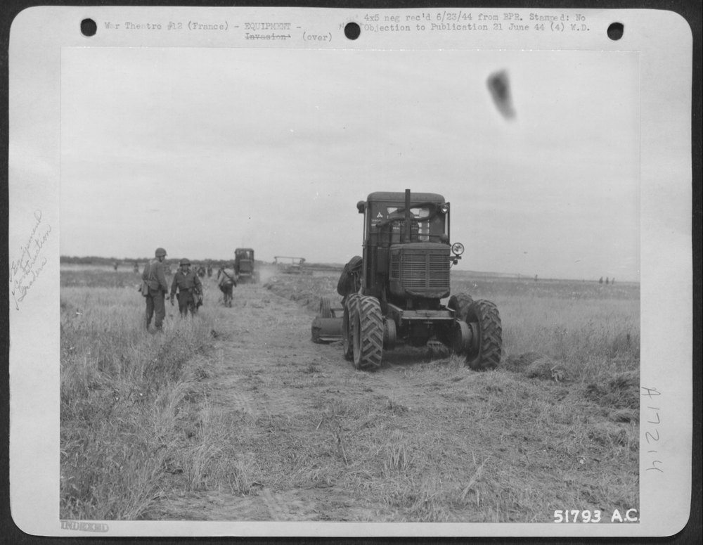 One of the heavy graders which aviation engineers of the 9th Engineer