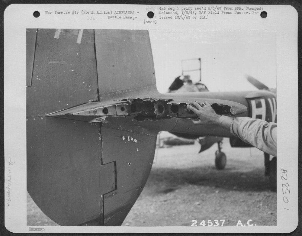 P-38 damaged in North Africa