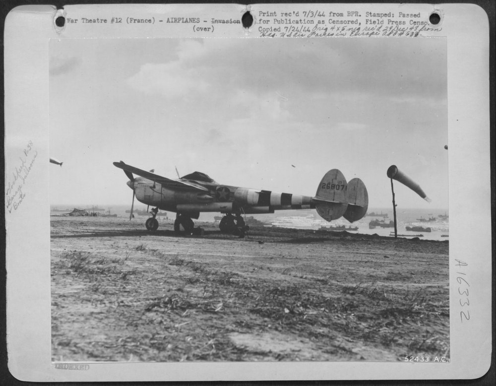 P-38 Lightning lands in France