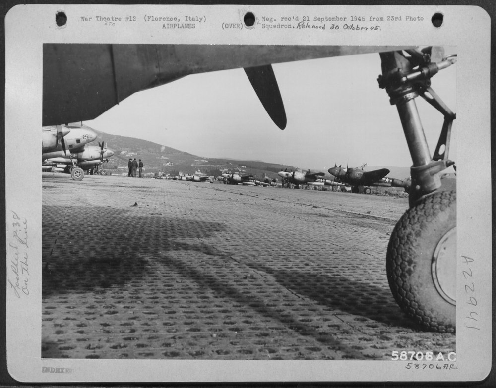 P-38 Lightnings at Florence Airport