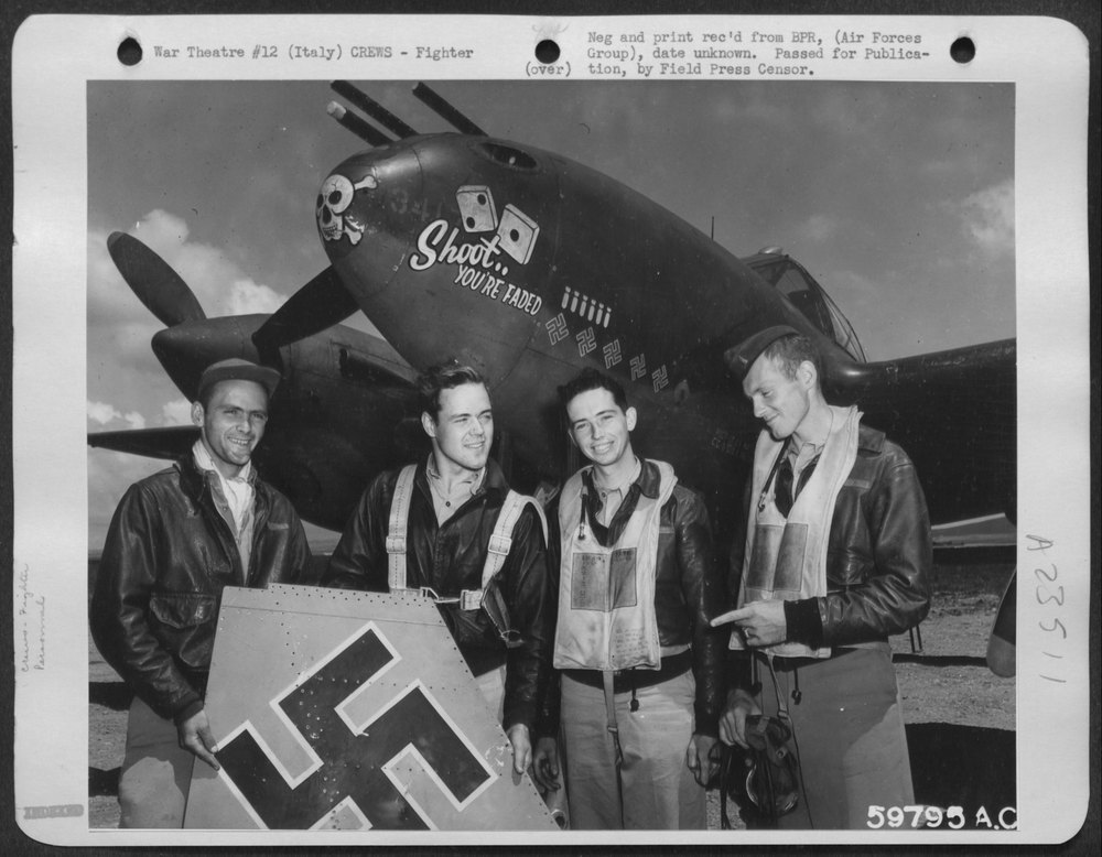 P-38 Lightnings in dogfight