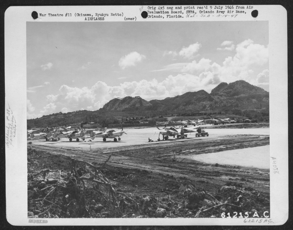P-38 Lightnings on Motabu Airstrip