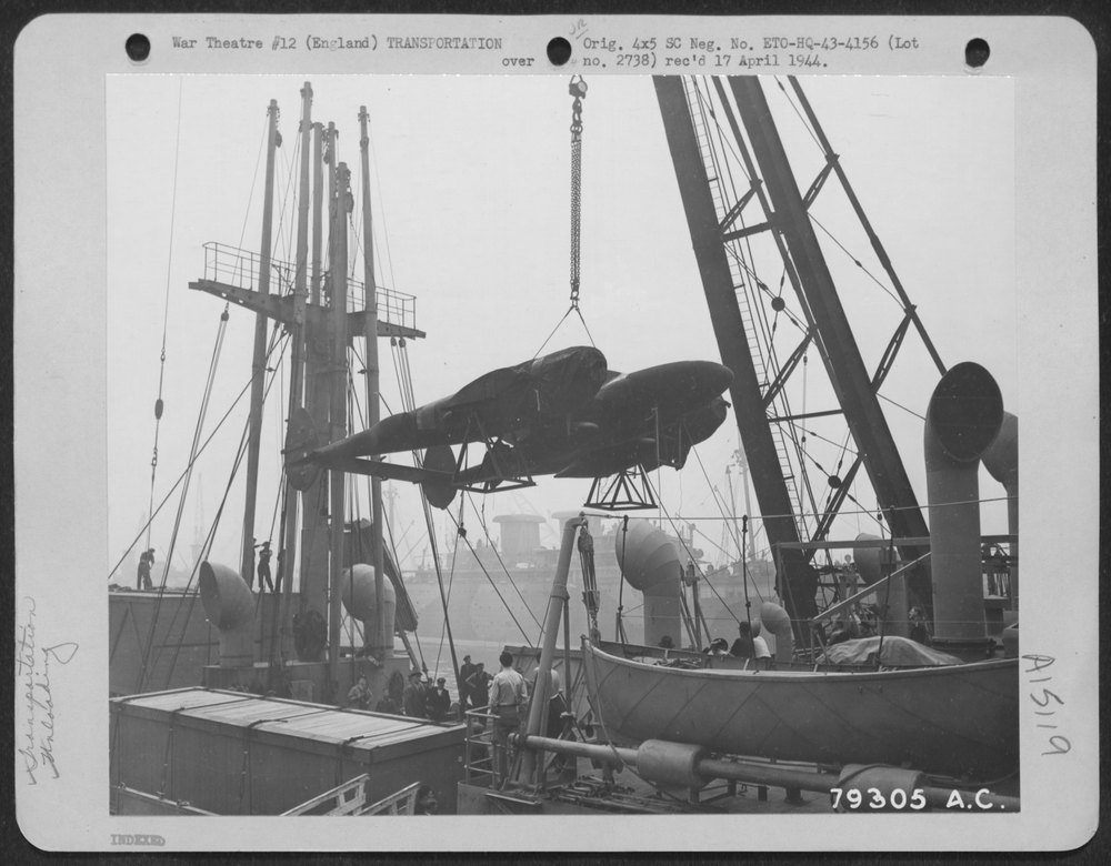 P-38 Unloaded At Royal Albert Docks