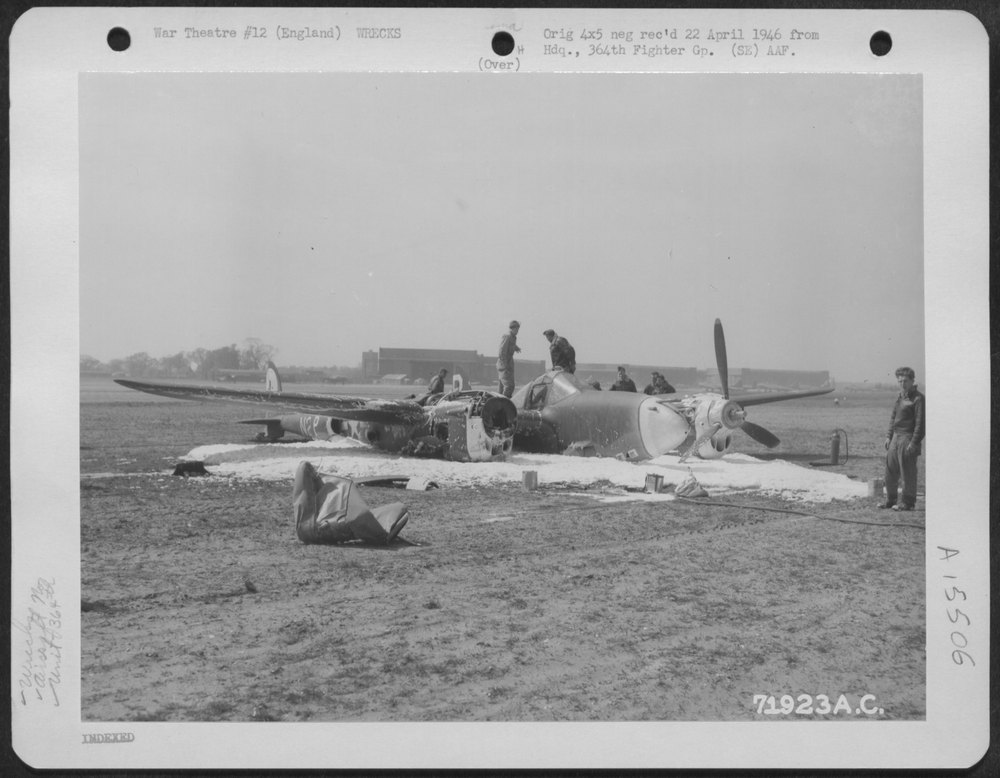 P-38 wreckage at Honnington