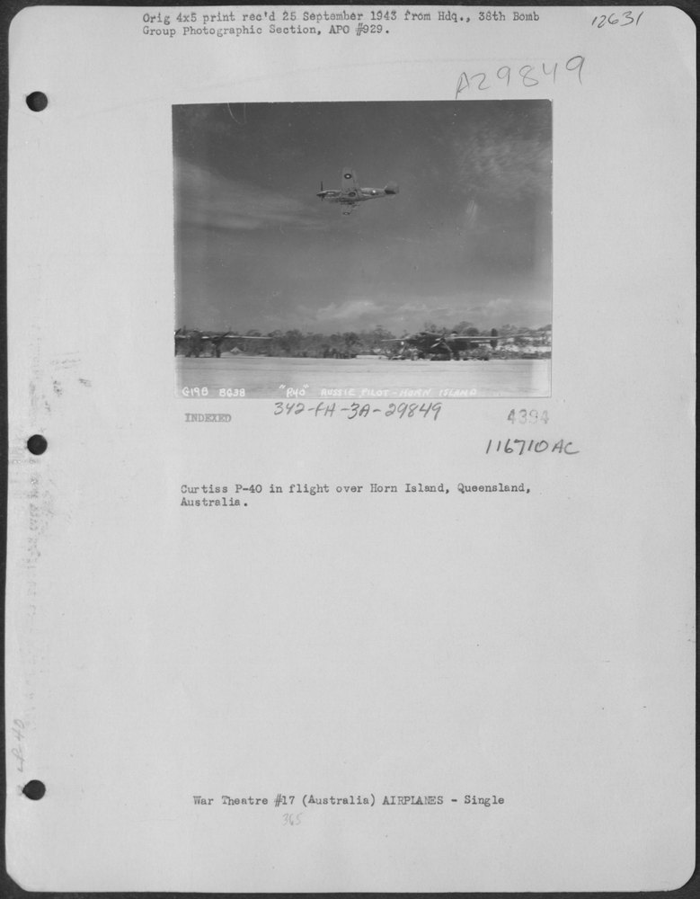 P-40 Over Horn Island