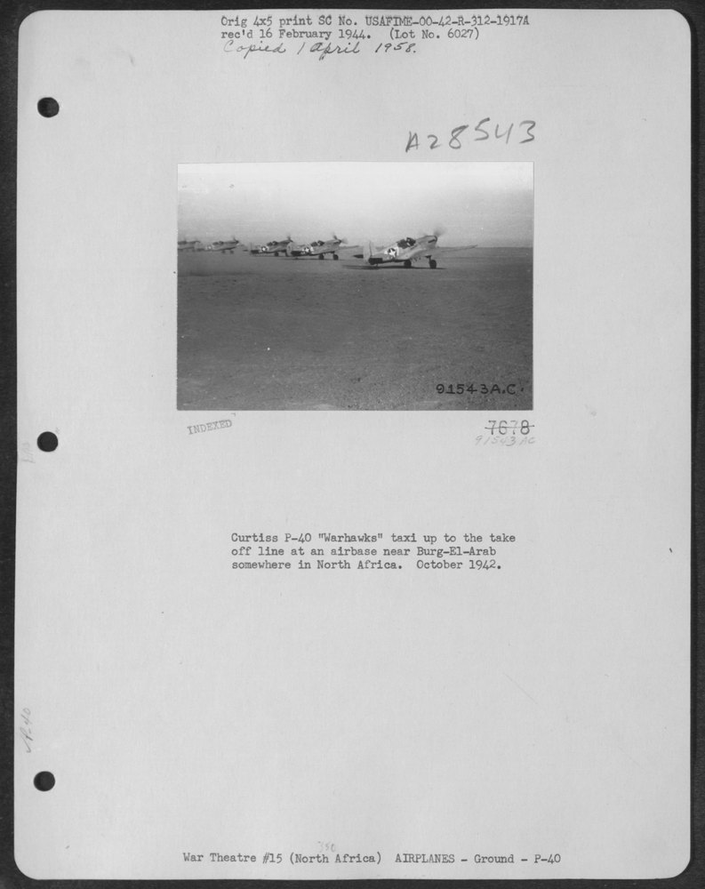 P-40 Warhawks at Burg-El-Arab air base