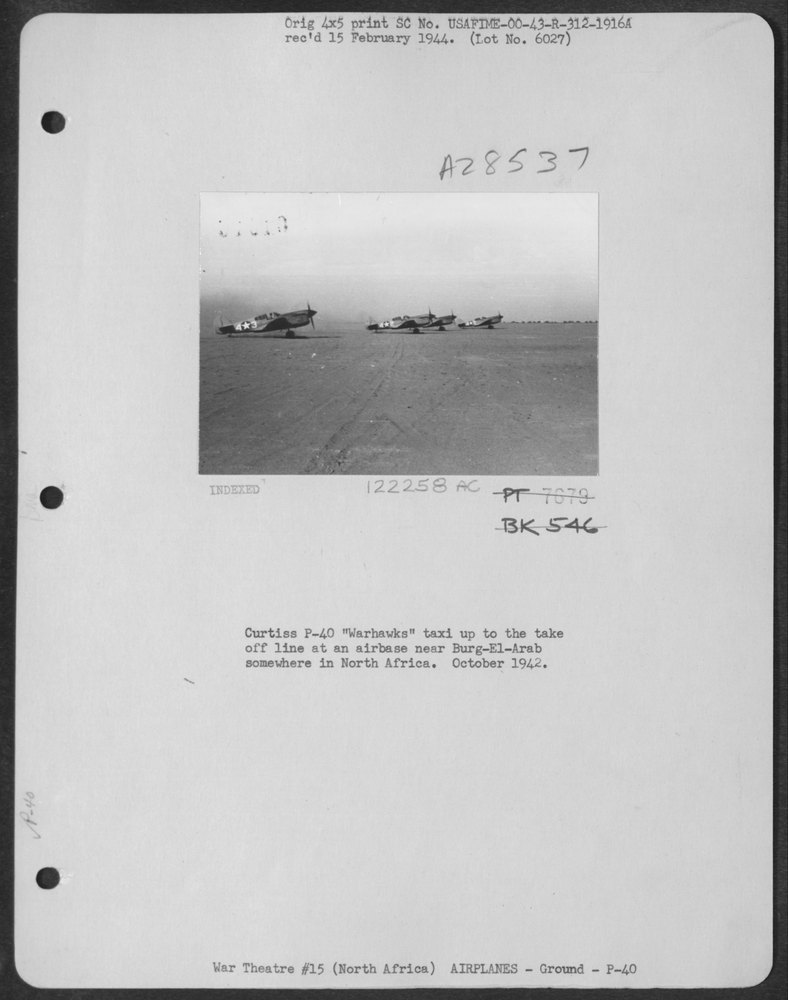 P-40 Warhawks at North Africa airbase