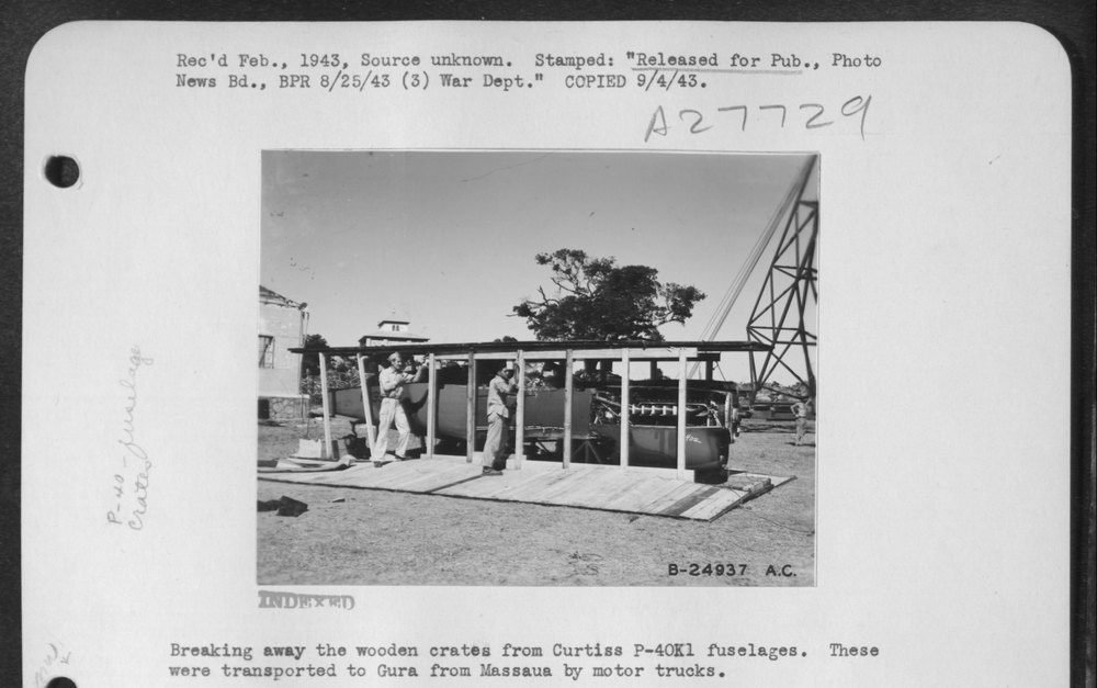 P-40K1 fuselages at Gura