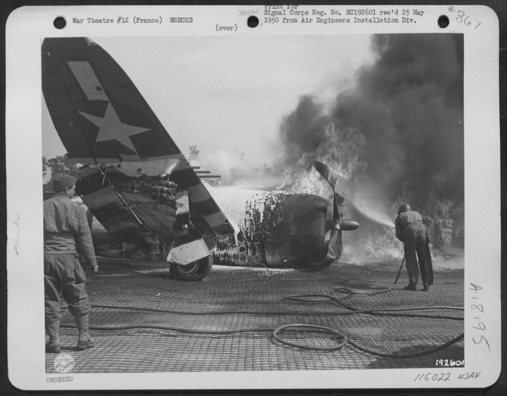 P-47 crashes in France