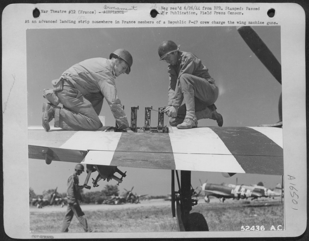 P-47 crew in France