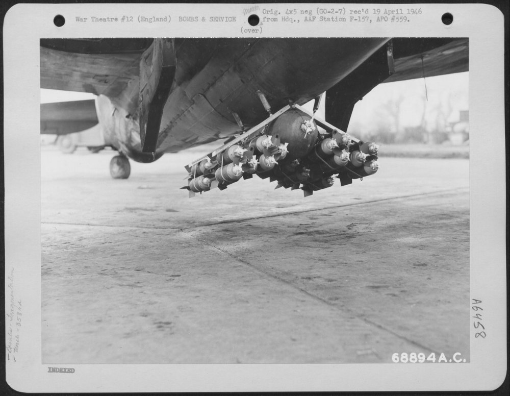 P-47 in England with fragmentation bombs