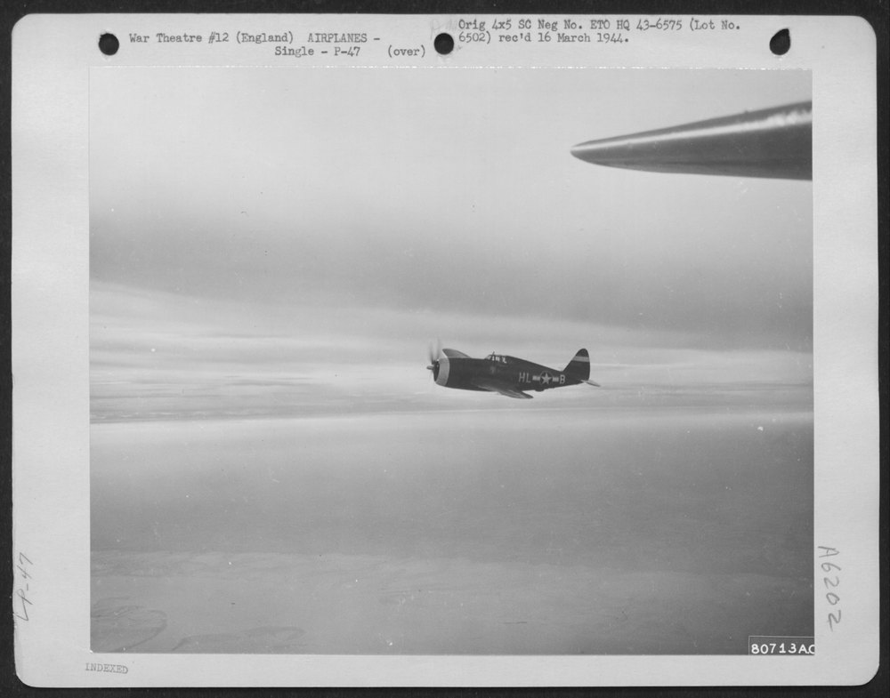 P-47 near bombers over Molesworth
