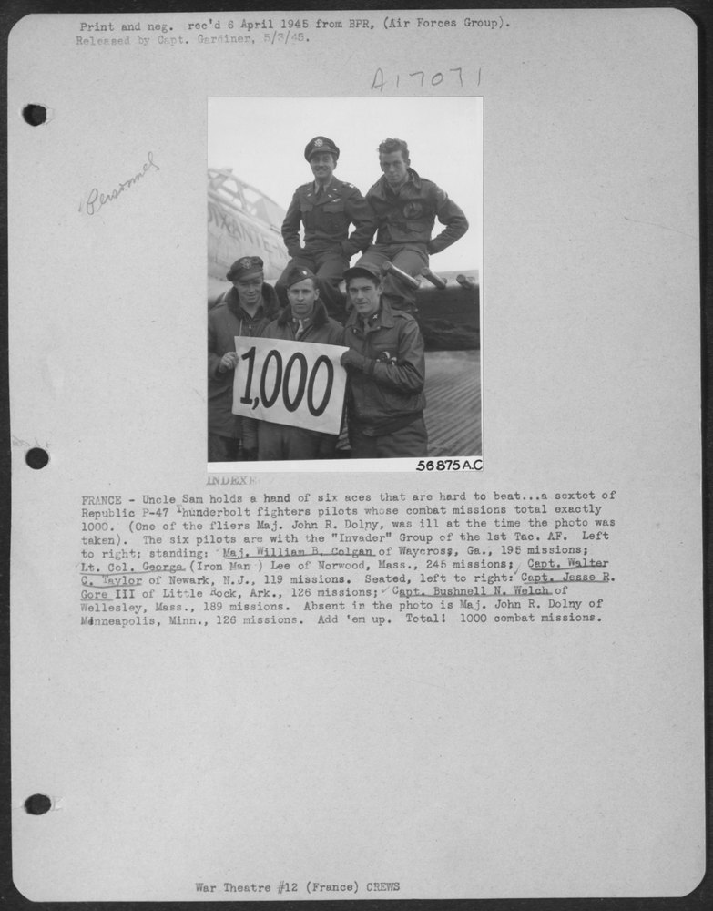 P-47 Thunderbolt pilots in France