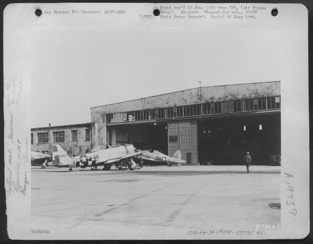 P-47 Thunderbolts at advanced airstrips