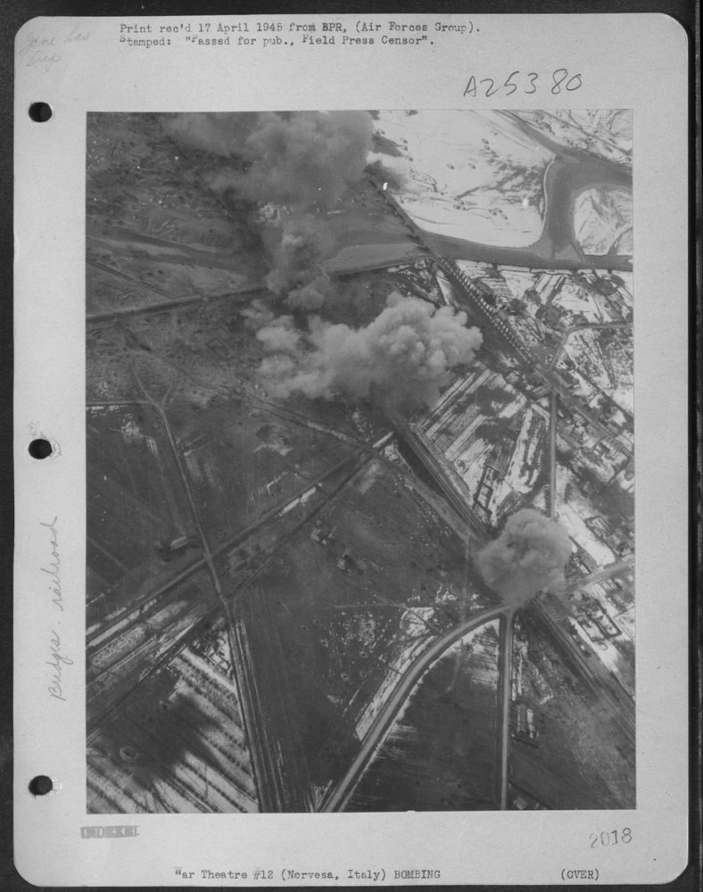 P-47 Thunderbolts hit bridges at Nervesa
