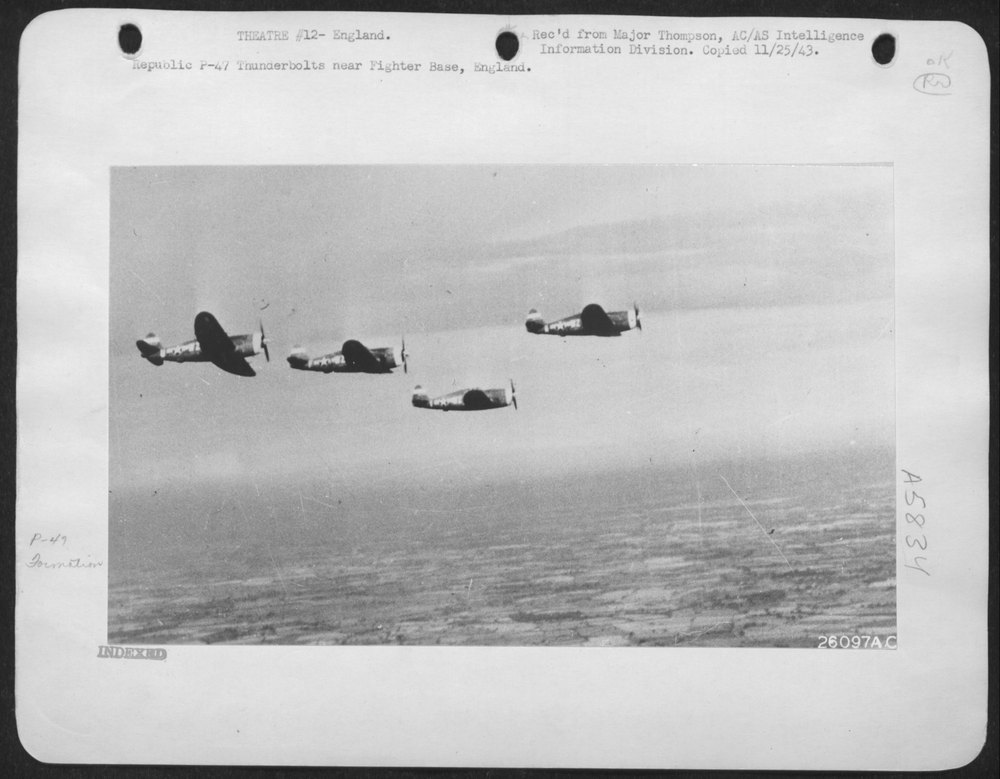 P-47 Thunderbolts near Fighter Base England