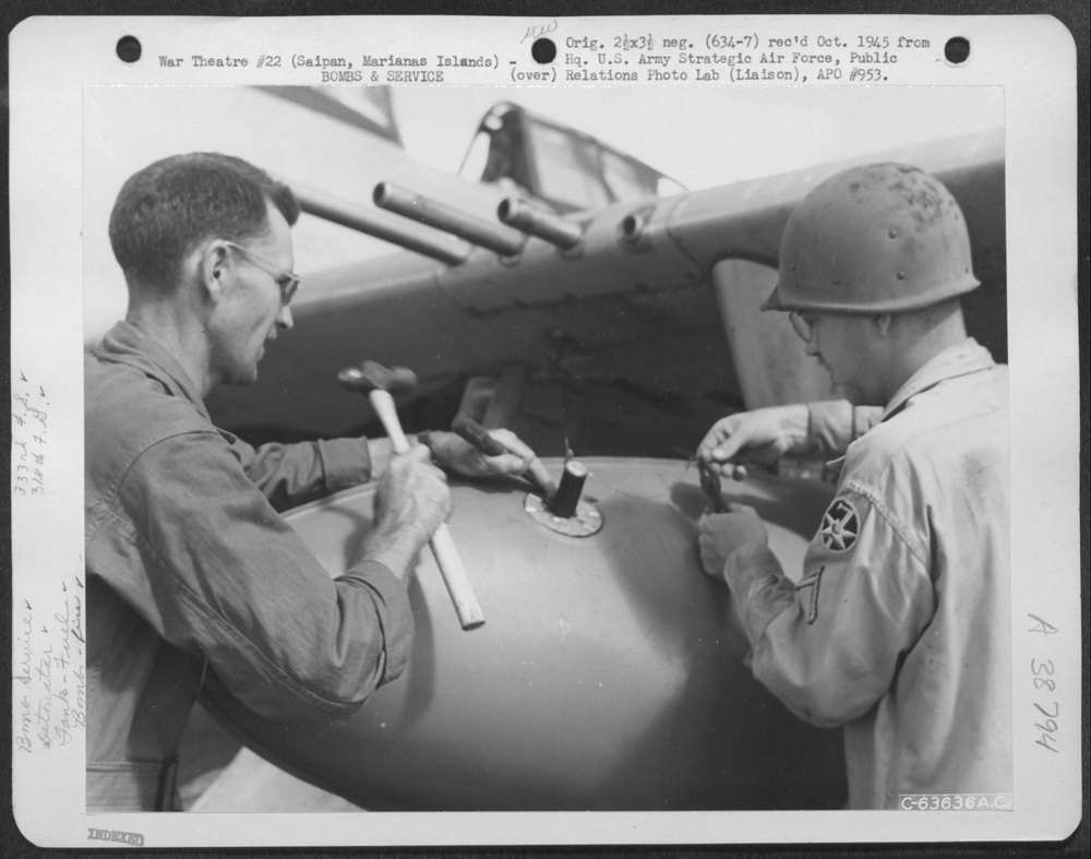 P-47 with fire bomb at 318th