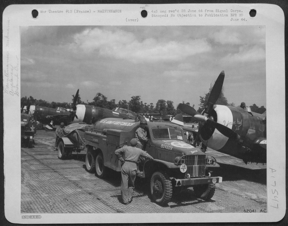 P-47s refuel in France