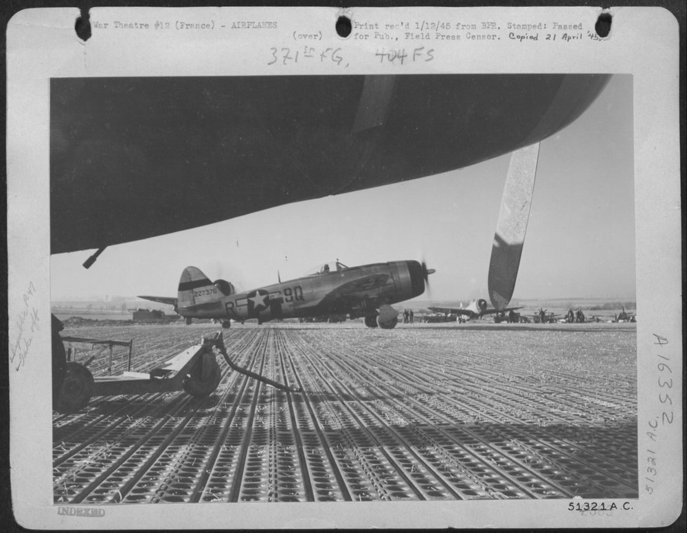 P-47s take off in France