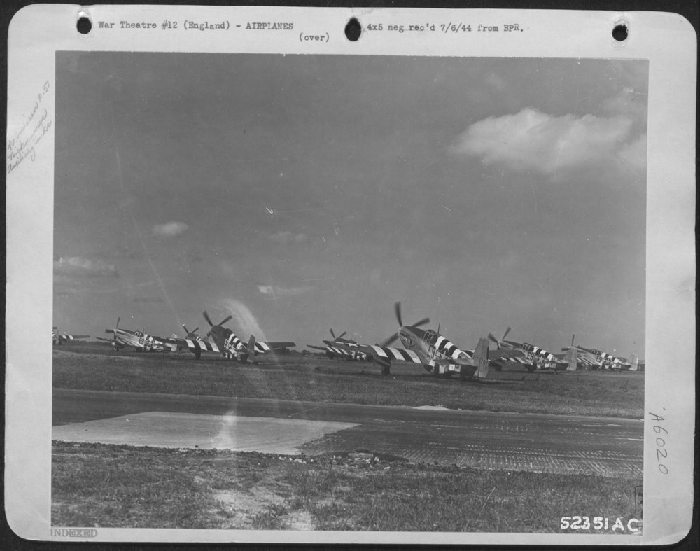P-51 Mustangs on English airfield