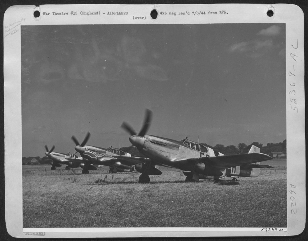 P-51 Mustangs on English airfield