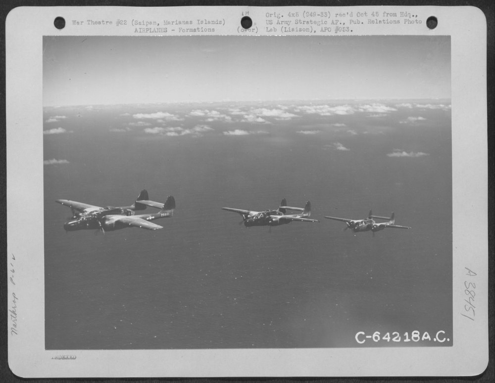 P-61 Black Widows over Saipan