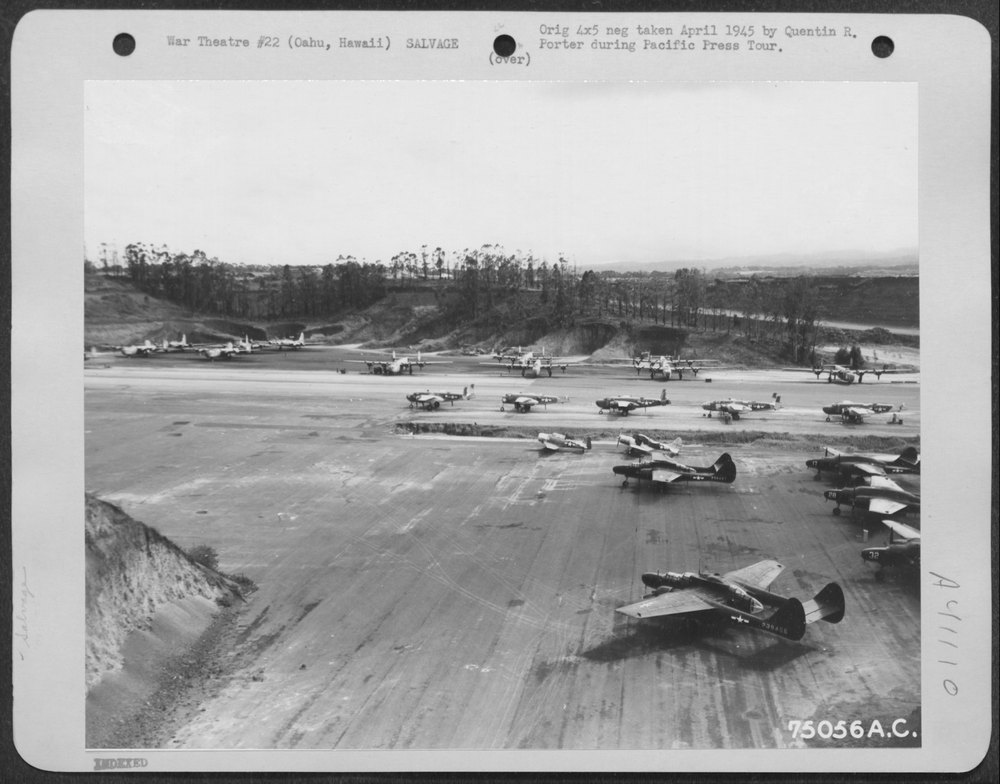 P-61s B-25s B-24s at Wheeler Field