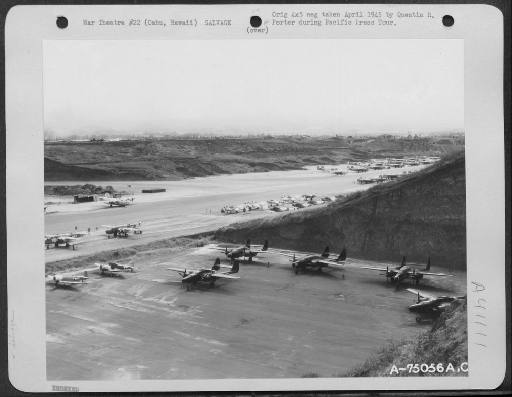 P-61s B-25s B-24s at Wheeler Field