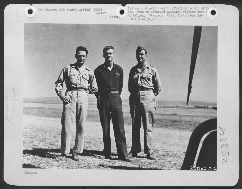 P38 Pilots after Sardinia Raid