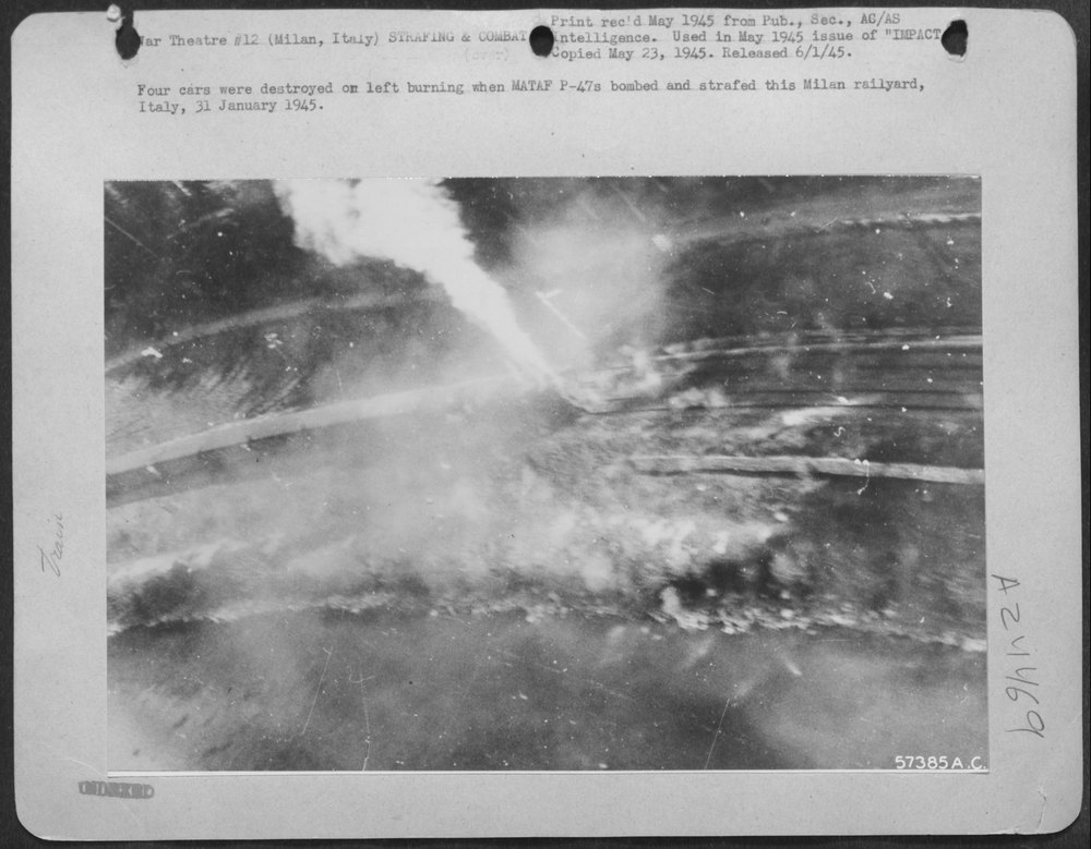 P47s Bomb Milan Railyard