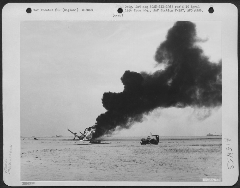 P51 Crashes At Base
