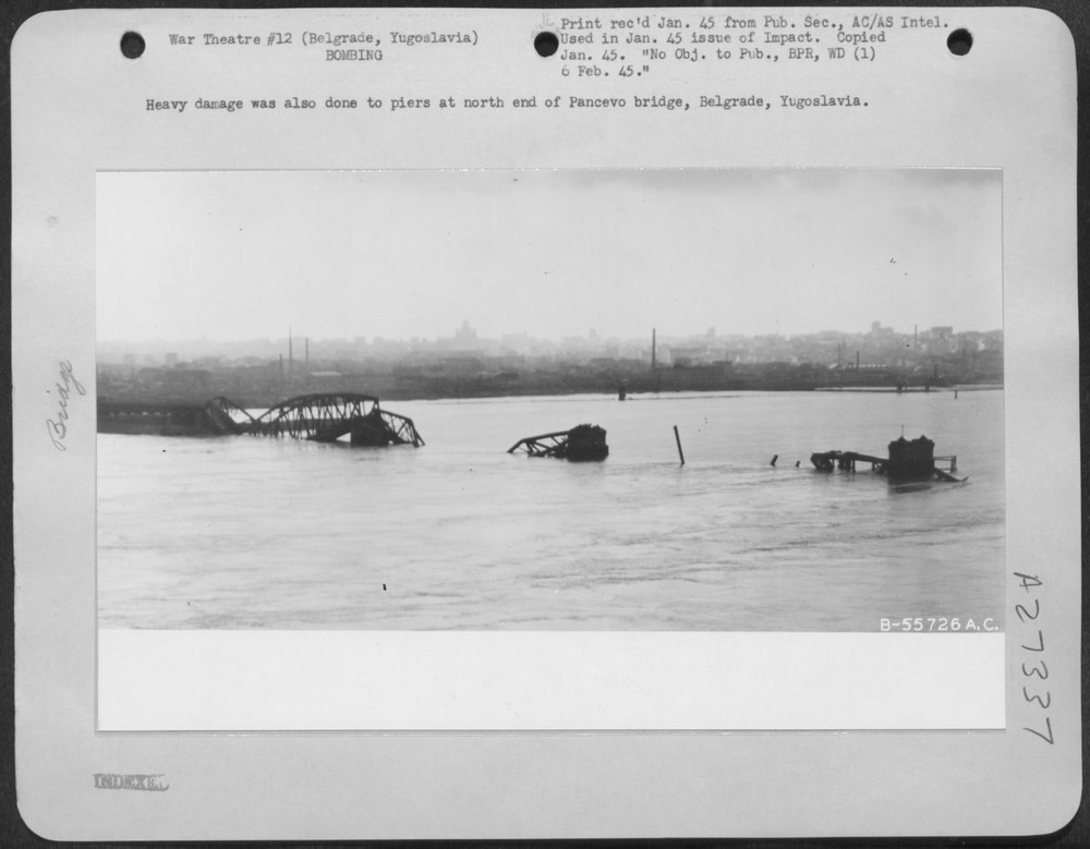 Pancevo bridge damage Belgrade