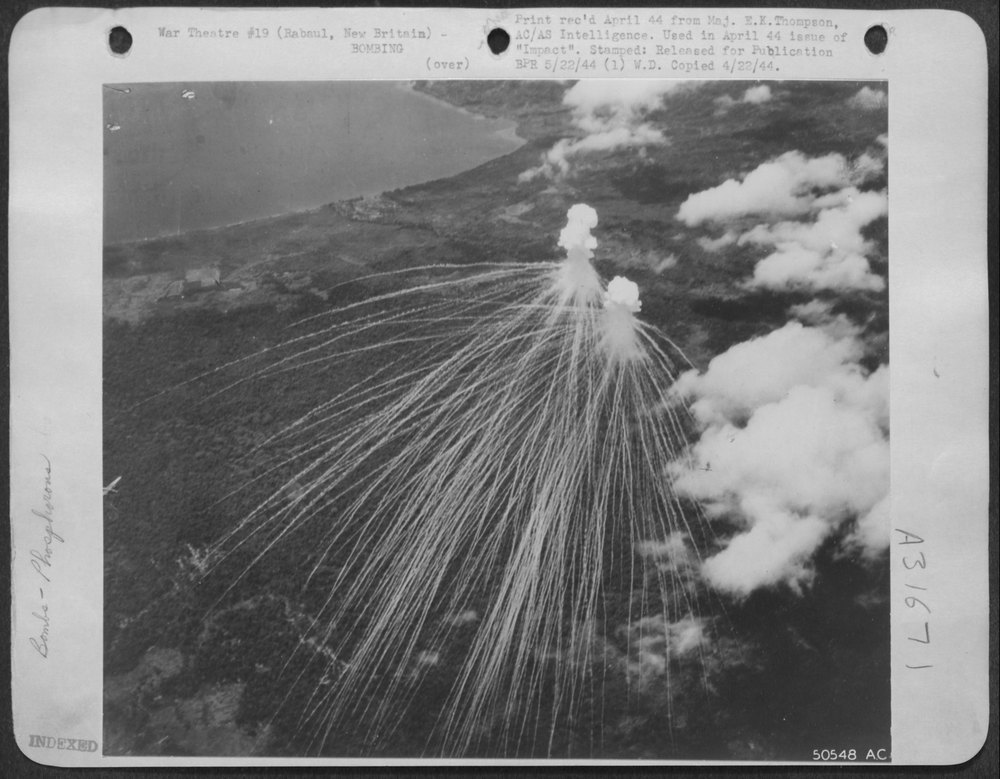 Phosphorus bombs over Vunakanau
