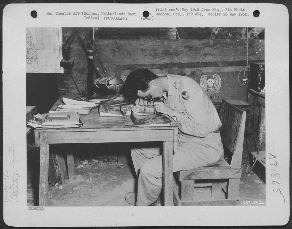 Photographic interpreter at Borneo air base